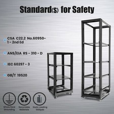 RAISING ELECTRONICS 15 22 36 42U 4 Post Open Frame 19inch Server/Audio Rack UL picture
