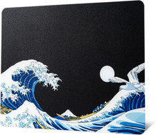XVX Glass Mouse Pad for Gaming, Black Coral Sea Hard Gaming Mousepad, Profession picture