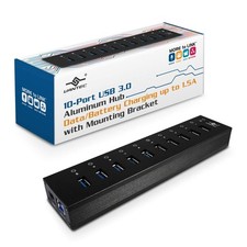 Vantec 10-Port USB 3.0 Hub, Aluminum, Full Powered, Mountable, with All Ports Da picture