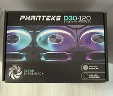 Phanteks D30-120 D-RGB PWM 120mm Fan - 3Pack - BLACK - Open Box Complete picture