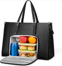 Elegant 17 Inch Laptop Work Tote Bag for Women with Lunch Compartment picture