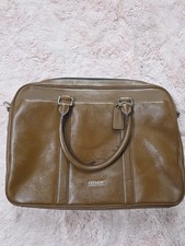 Coach Brown Leather Briefcase Laptop Messenger Bag w/ Adjustable Shoulder Strap picture