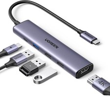 Revodok 105 USB C Hub 5 in 1 Multiport Adapter 4K HDMI, 100W Power Delivery, 3 U picture