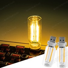 2Pc Portable USB Night Light Bulb Touch Dimmable Car Interior Ambient Warm White picture