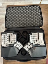 MoErgo Glove80 Rev 2 Grey Red Linear 50gf Ergonomic Keyboard + Travel Case picture