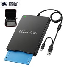 Compact 3.5-Inch USB Floppy Disk Drive with Zipper Pouch - Archive Effortlessly picture