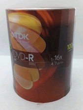 New TDK DVD-R 1-16x speed 4.7 GB Recordable Discs Disks 100 Pack Spindle Sealed picture