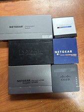 LOT OF (6) 3NETGEAR GS108LP8,GS108P,FS105V2 1 CISCO 1D-LINK 1 LINSYS PLEASE SEE picture
