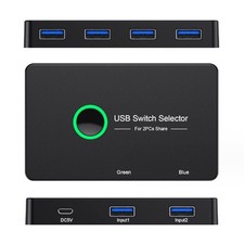 2 Port USB 3.0 KVM Switch Selector For 2 PC Sharing 4 USB Devices picture