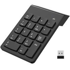 Wireless Number Pad, Portable Numeric Keypad 2.4G 18 Keys 10 Key USB Keypad f... picture