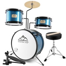 EASTROCK 3 Piece 14'' Junior Drum sets for Drummer,Blue picture