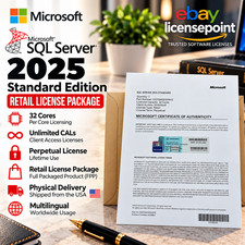 Microsoft SQL Server 2025 Standard 32 Core Unlimited CAL Retail License Package picture