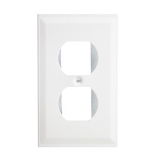 HUBBELL HBL3043BEIV SURFACE METAL RACEWAY FITTING PLATE W/ DUPLEX OPENING picture
