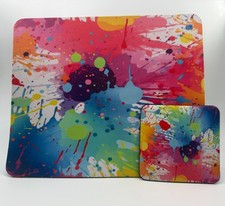 NEW Colorful Mouse Pad and Coaster Set, Office Accessories, Various Designs picture