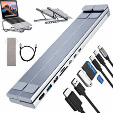 USB C Laptop Docking Station Stand 8 in 1 Hub 4K HDMI 100W PD USB 3.0 SD TF picture