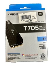 Crucial T705 4TB PCIe Gen5 NVMe M.2 SSD with Heatsink NEW / FACTORY SEALED picture