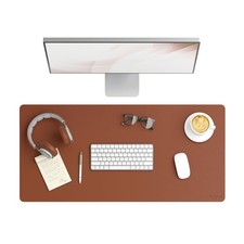 Vegan Leather Desk Pad 36x17 Elegant Waterproof Non Slip Writing Surface picture