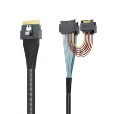 10Gtek SlimSAS to Dual U.2 Adapter Cable, SFF-8654 8i to 2xSFF-8639 with 15pin S picture