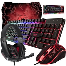 Teclado Y Mouse Inalambrico Gamer Set Croma Gaming Iluminacion Teclas Para Pc picture