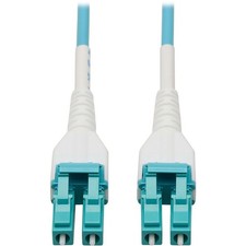 Tripp Lite 100G Duplex Multimode 50/125 OM4 Armored Fiber Optic Cable, Aqua 100m picture