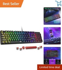 Mechanical Wired Gaming Keyboard RGB Backlit Hot-Swappable Red Switches Durable picture
