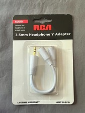 RCA Audio 3.5mm Headphone Y Adapter Splitter Earbuds NEW picture
