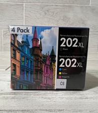 202 XL Replacement 4pk Ink Cartridge Black Cyan Yellow Magenta  picture
