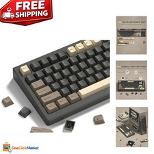 Retro Cherry Profile Keycaps 138 Set - Durable Doubleshot PBT in Brown Grey picture