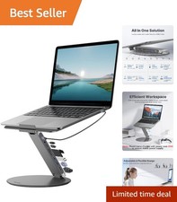 Ergonomic 360° Rotating Laptop Stand - Portable 8-in-1 USB C Hub for All Laptops picture