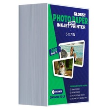 Glossy Photo Paper 5x7 Inch 70LB 260GSM 200 PCS Single Sided Inkjet Dry picture