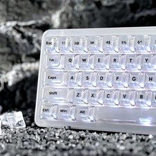 126 PCS White ICE Clear Jelly Translucent Keycaps ASA Profile For MX Switches picture