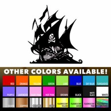 Skull Pirate Ship Decal Sticker for Macbook Laptop Car Window Helmet Wall Decor picture