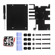 Alloy Cover+Base+Cooling Fan+Silicone Heatsinks+Screws Kit For Orange Pi 5 Plus picture