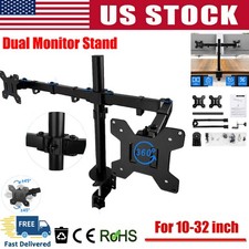 Dual Monitor Stand for 10” to 32” Screens,Free Standing Adjustable Monitor Mount picture