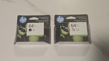 NEW HP 64XL BLACK & 64XL TRI-COLOR INK CARTRIDGES GENUINE SEALED EXP. APR 2027 picture