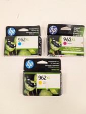 Lot of 3 Genuine HP 962XL Yellow Magenta Cyan Color Original Exp 2023. 2024 picture