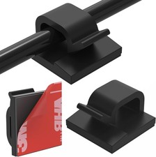 40 Clips Para Cable Con Adhesivo Organizador Cables Oficina Casa Coche Negro picture