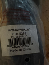 Monoprice 15 ft 18AWG Power Cord 3-Prong to C13 Black PID 5281 picture