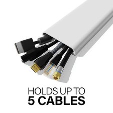 Sanus - On-Wall Cable Concealer Kit for Mounted TVs - Holds Up to 5 Cables White picture