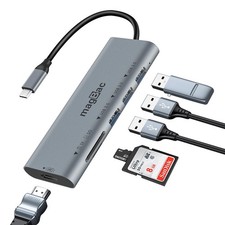 MagBac 6-in-1 Portable USB C Docking Station, 4K HDMI Display Dock, picture