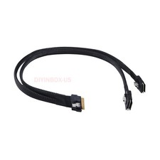 Cablecy  Slimline SAS Slim 4.0 SFF-8654 8i 74pin to Dual SFF-8087 SAS Cable 0.5m picture