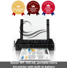 Epson WF-100 ink, portable micro A4 printer with built-in battery picture