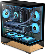 ATX Mid-Tower PC Case, 5 X 120Mm ARGB PWM Fans Pre-Installed, Printed Walnut Woo picture