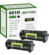 60F1000 2 Pack Black Toner Cartridge for MX310 MX410 MX510 MX511 MX610 MX611 picture