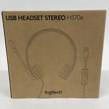 Lot of 8 Logitech H570e Mono Black Monaural Over-the-Head Wired Headsets picture