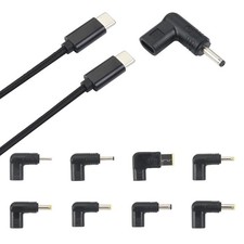 aceyoon 8-in-1 100W USB C to DC Adapter, 90 Degree Right Angle, 5.5x2.1mm...  picture
