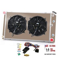 ALLOYWORKS 3 Row All Aluminum Radiator Shroud Fan Relay Kit For 1968-1990 picture