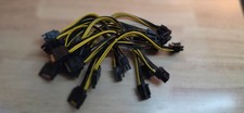Lot of 12x 15pin SATA Power to 6pin PCIe PCI-e PCI Express Adapter Cable picture