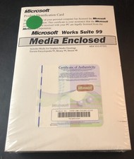 NEW Microsoft Works Suite 99 With Product Key, Vg2 picture