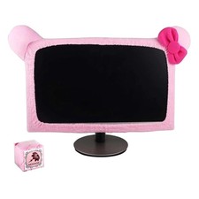 Kawaii Cat Ear Monitor Cover - Pink Dustproof Protector for 20-29 Inch Screens picture